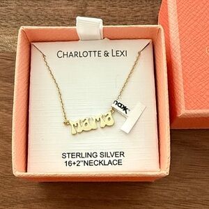 Charlotte & Lexi 925 sterling silver Gold plate  'Mama' Necklace BNWT